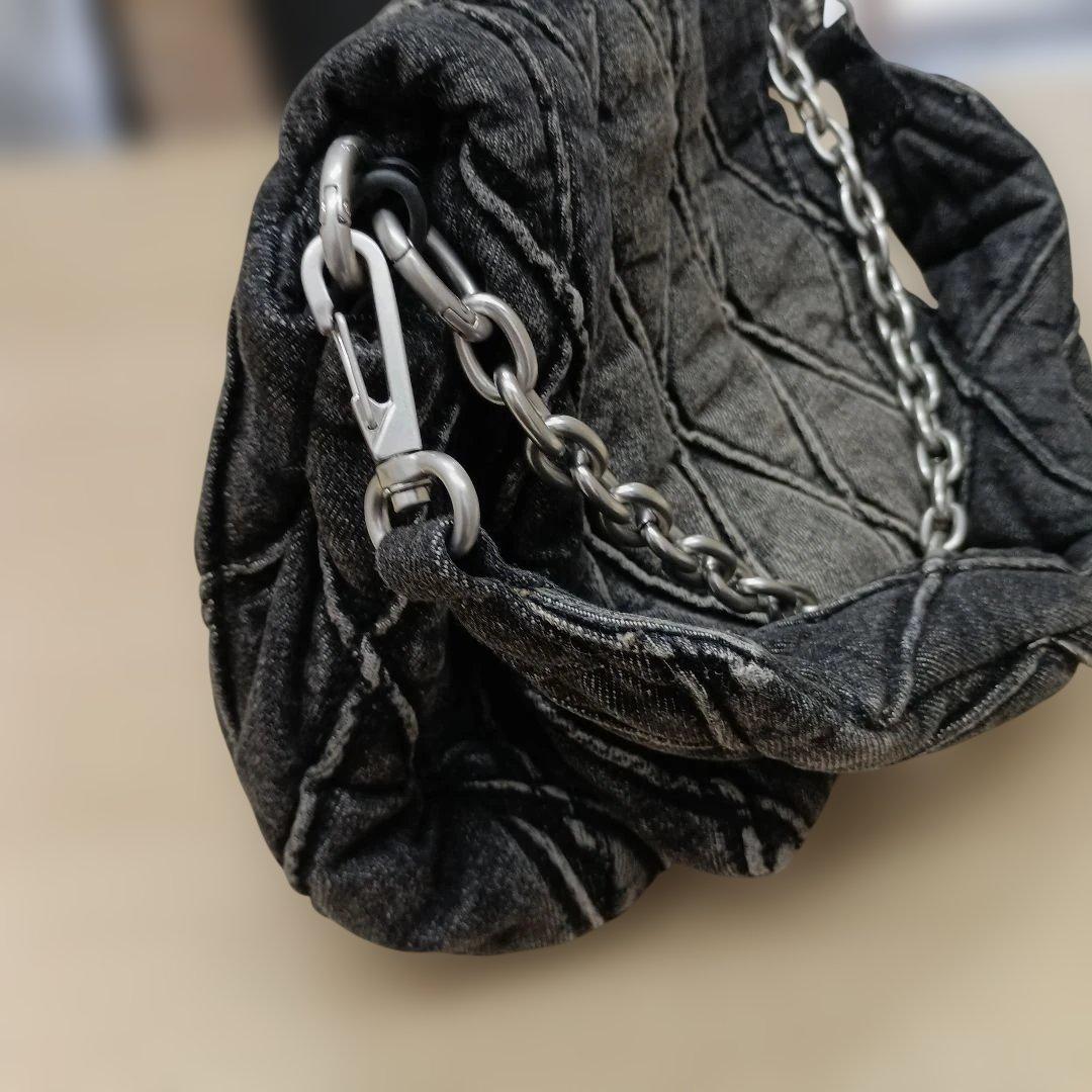 DIESEL charm-D デニム ショルダーバッグ