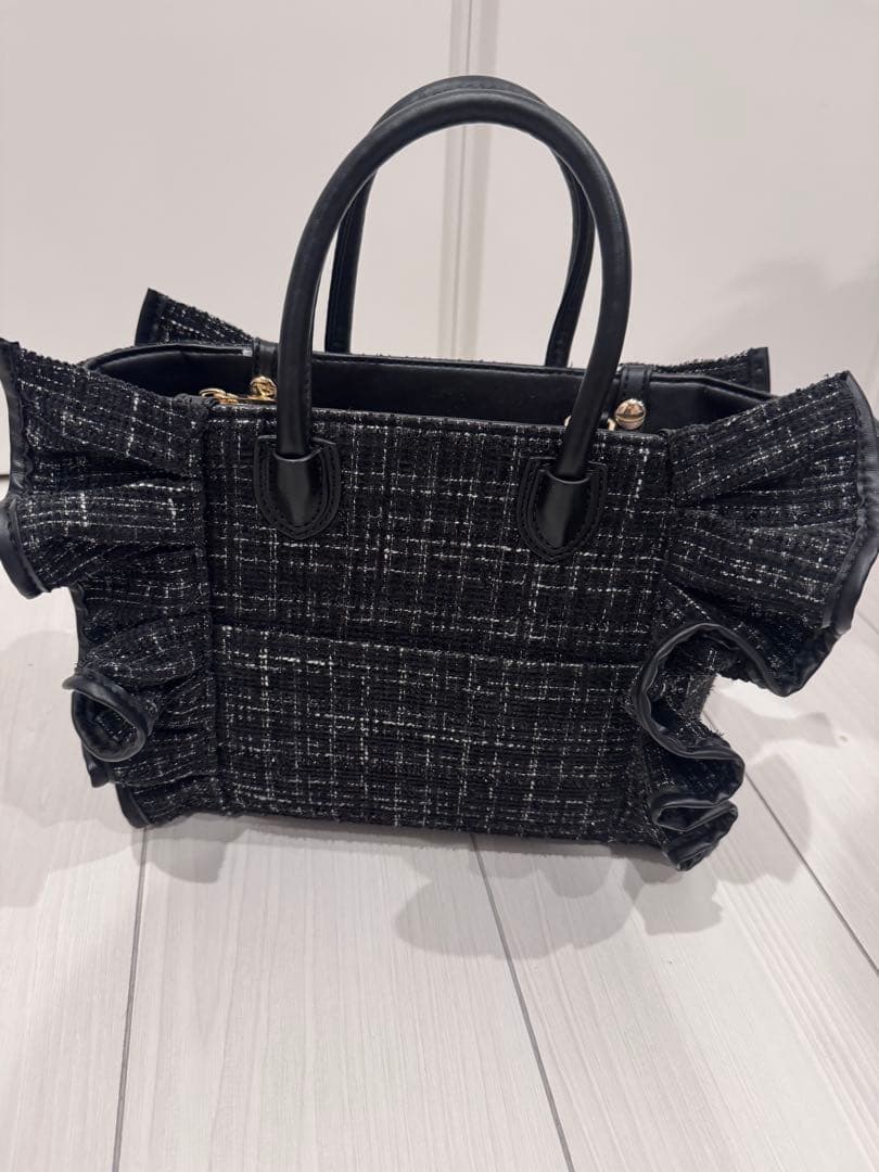 リリディ　riridear フリル付きツイードショルダーバッグ