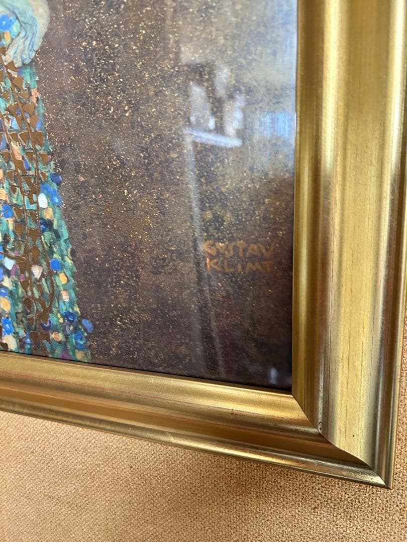 Gustav Klimt 愛の絵画 大きい金色フレーム