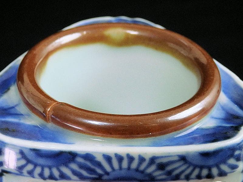 古伊万里 染付 透かし 七宝紋に鳥の図 盃台 E474AS-CGk - メルカリ