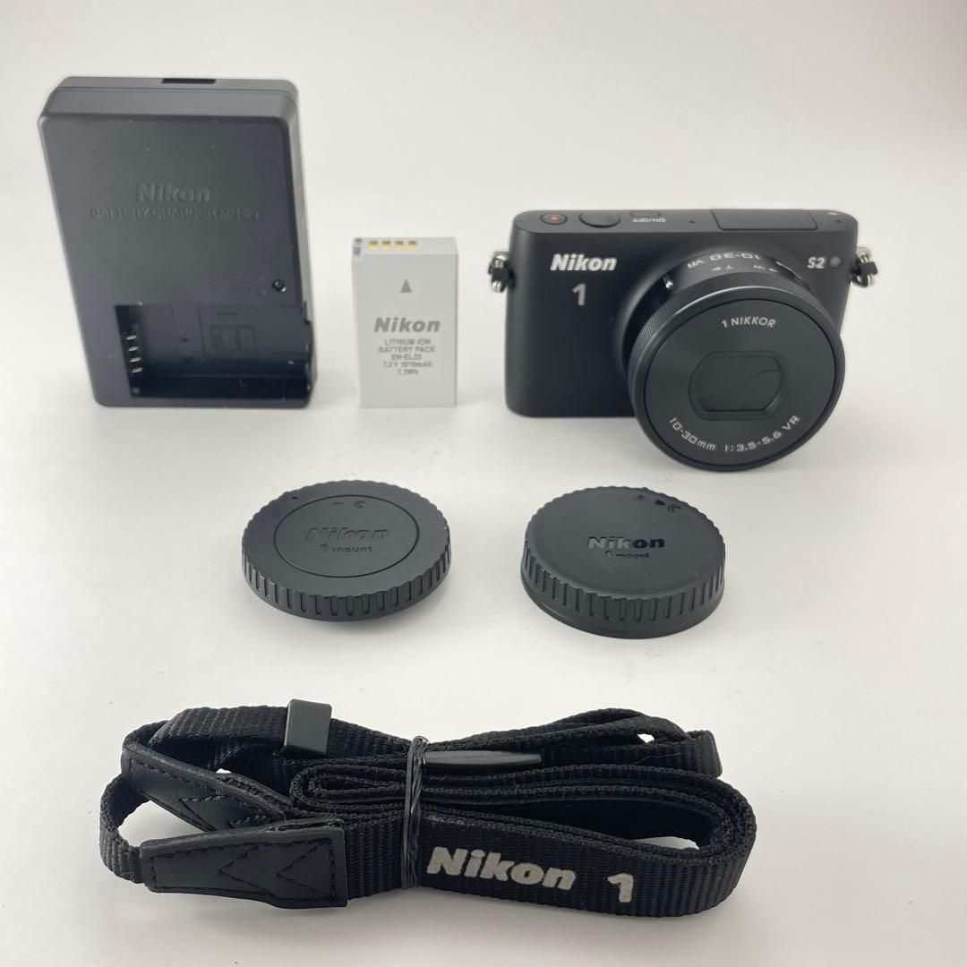 ショット数100・返品保証】Nikon1 S2 ブラック 標準レンズキット