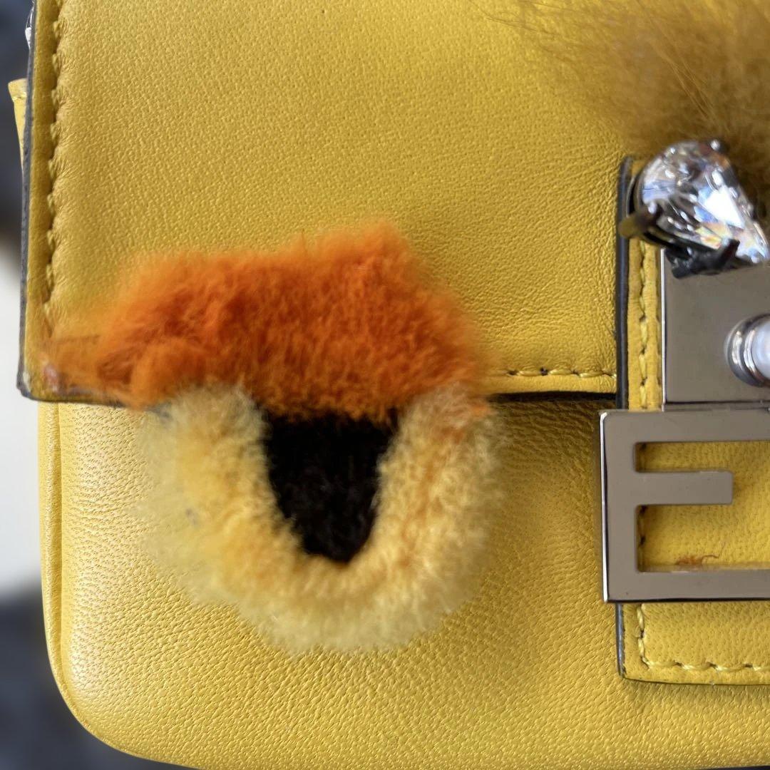 FENDI フェンディ　マイクロバゲット イエロー　シルバー金具　新品難あり