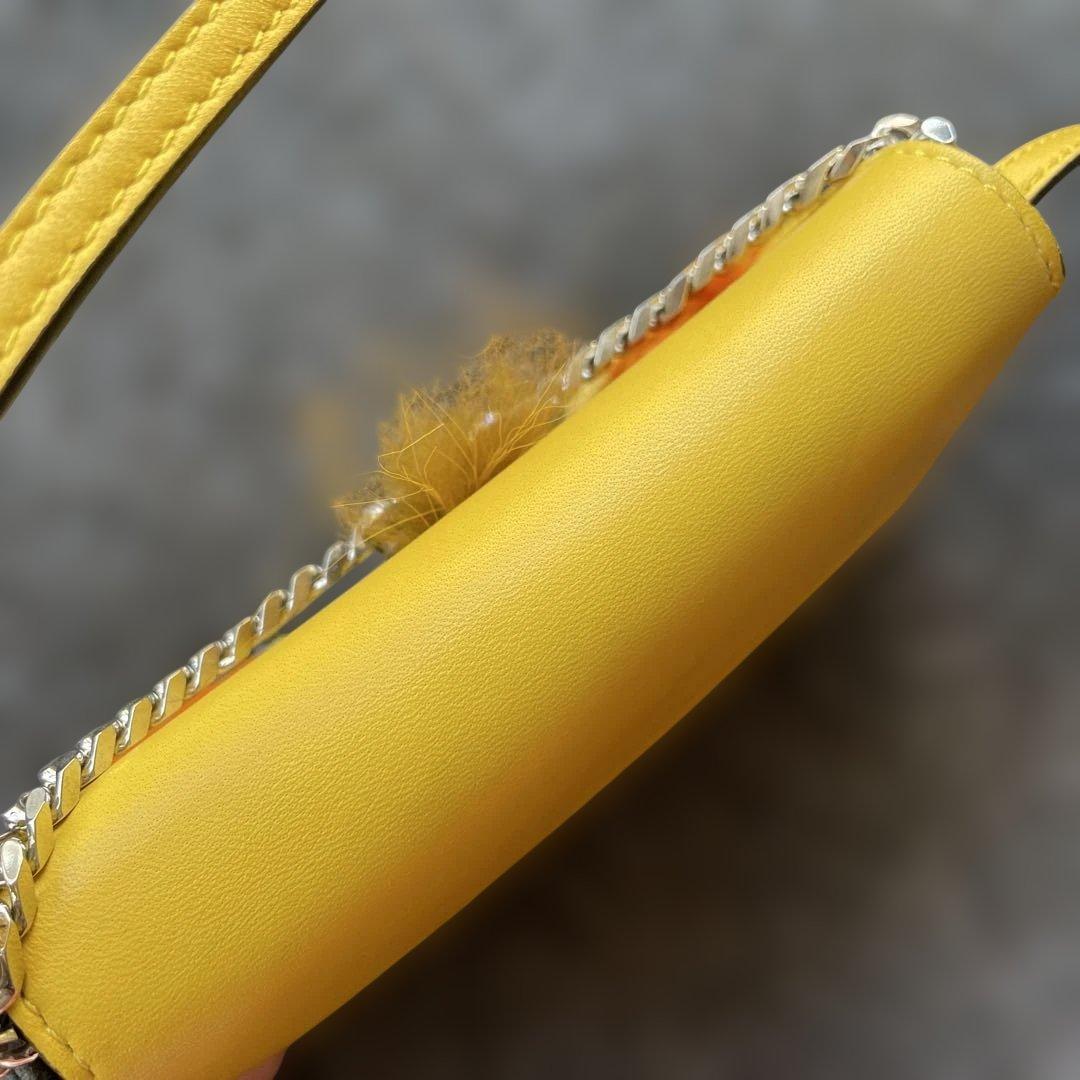 FENDI フェンディ　マイクロバゲット イエロー　シルバー金具　新品難あり