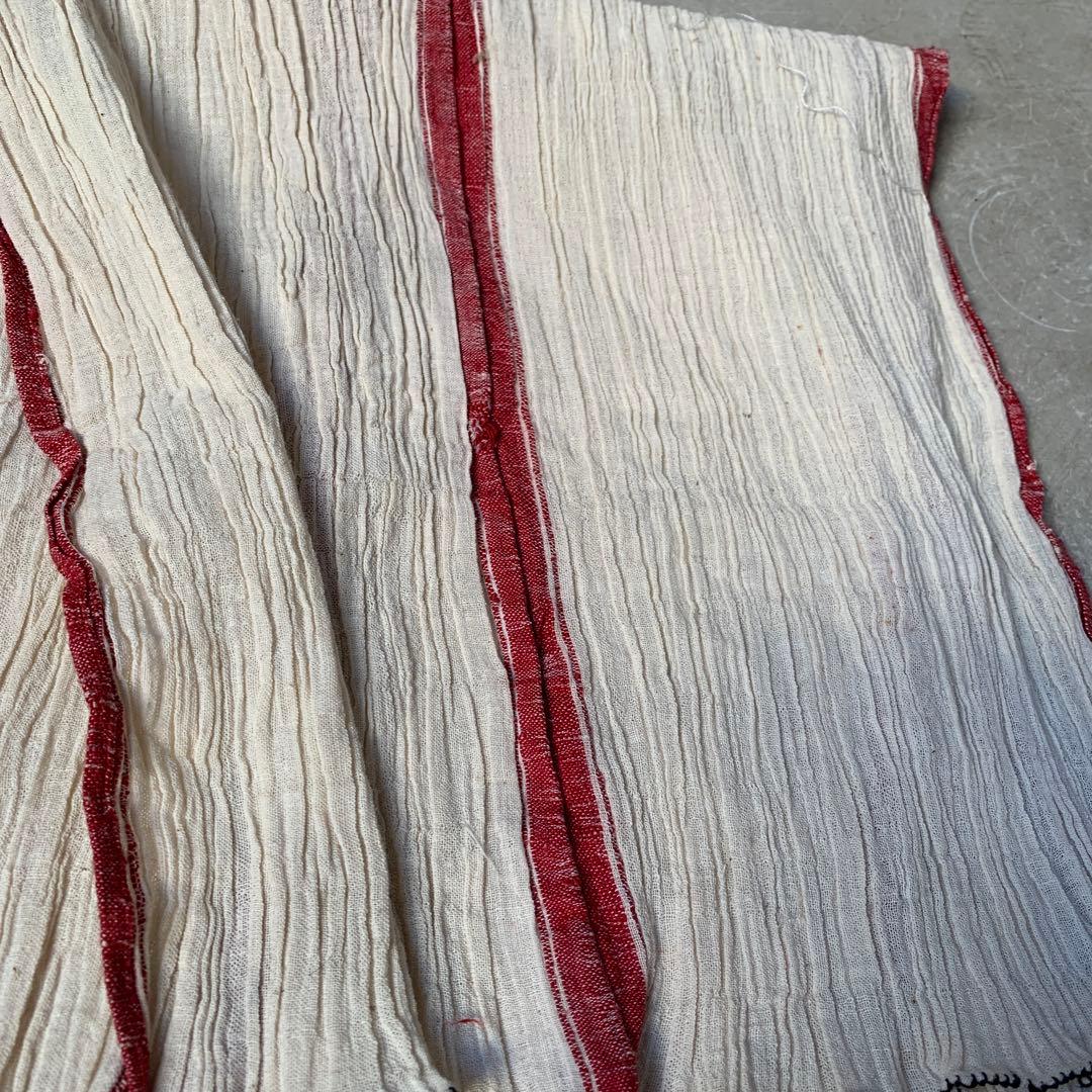 希少 トルコ antique ショール タオル 赤ライン 希少トルコantique