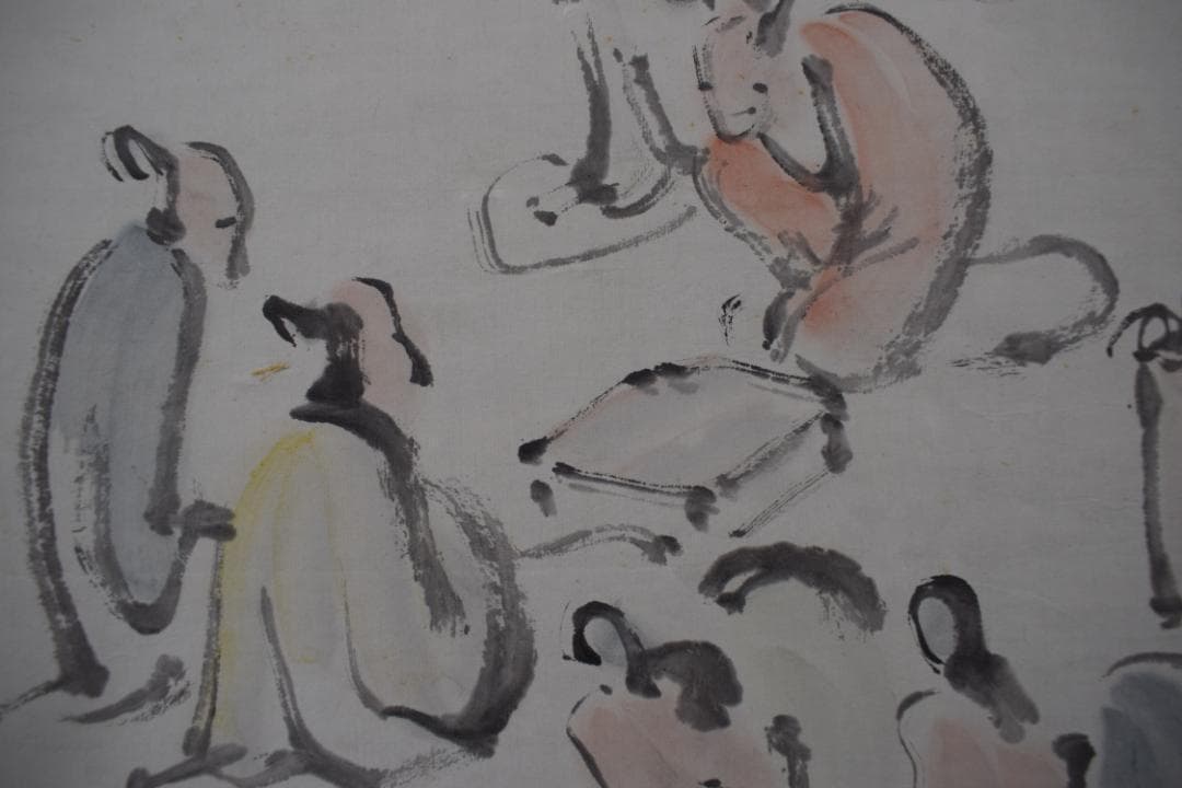 二洲/趣味の集会/人物図/掛軸☆宝船☆Z-316