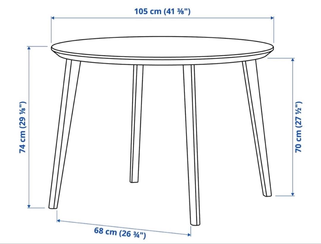 円形木製ダイニングテーブル ikea lisabo
