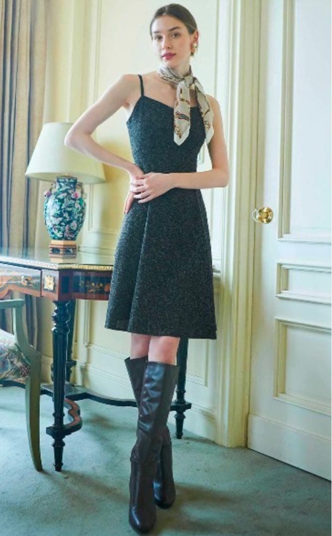 AND COUTURE 【WEB限定】横畔ニット＋ツイードミニワンピースセット