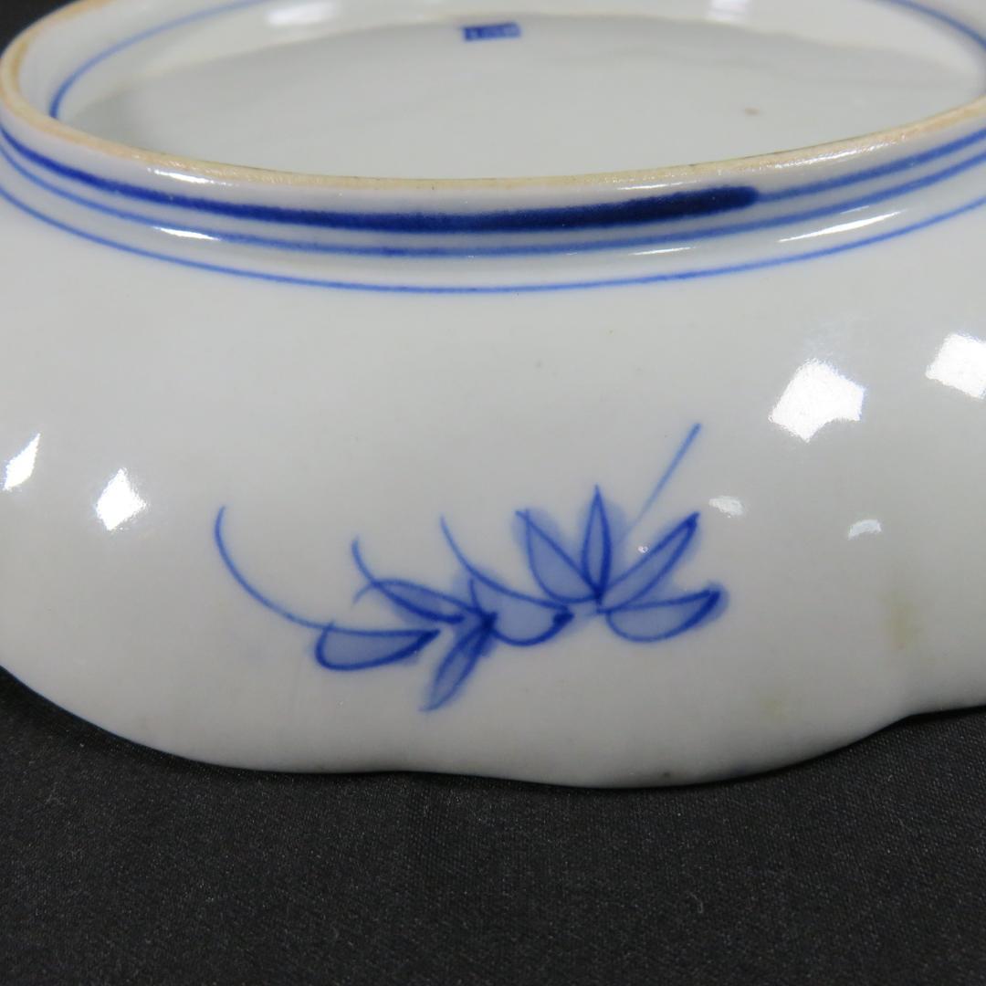 中皿 染付 色絵 風景 山水 古伊万里 銘 富 舟 山 家屋 - メルカリ