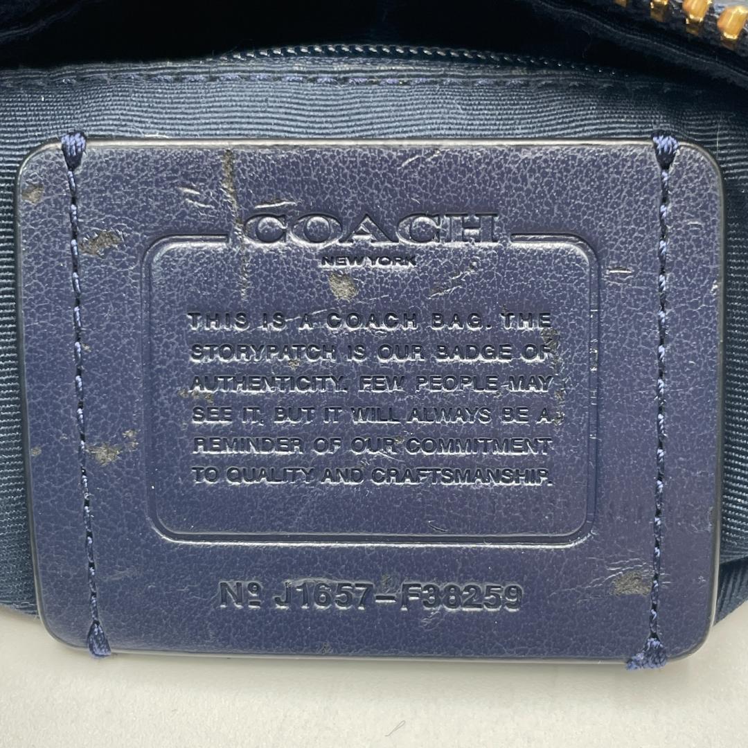 良品 COACH ショルダーバッグ レザー ブラック ホーボー 斜め掛け