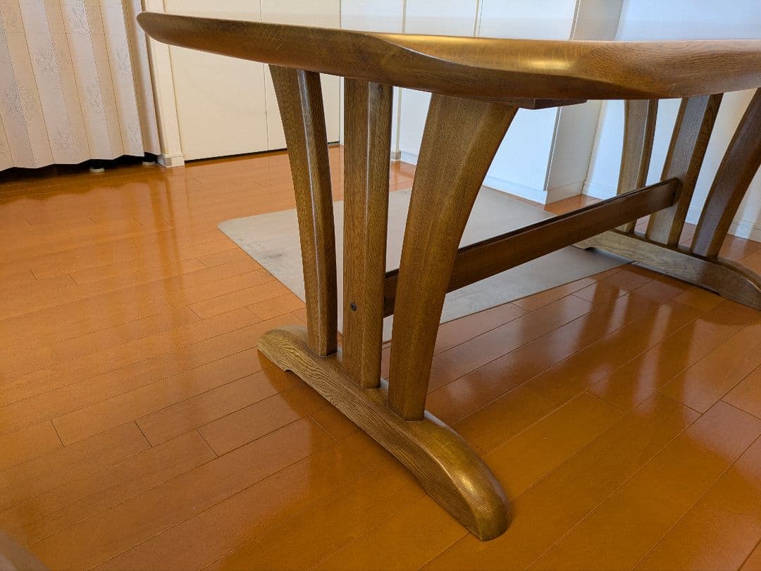 美品　旧大塚家具 木製オーバルダイニングテーブル 165×90×70 cm