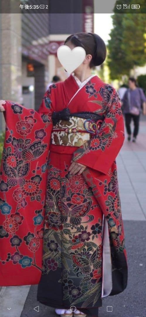 □黒□無地振袖□刺繍□正絹黒振袖フルセット□成人式 ◾️振袖フル