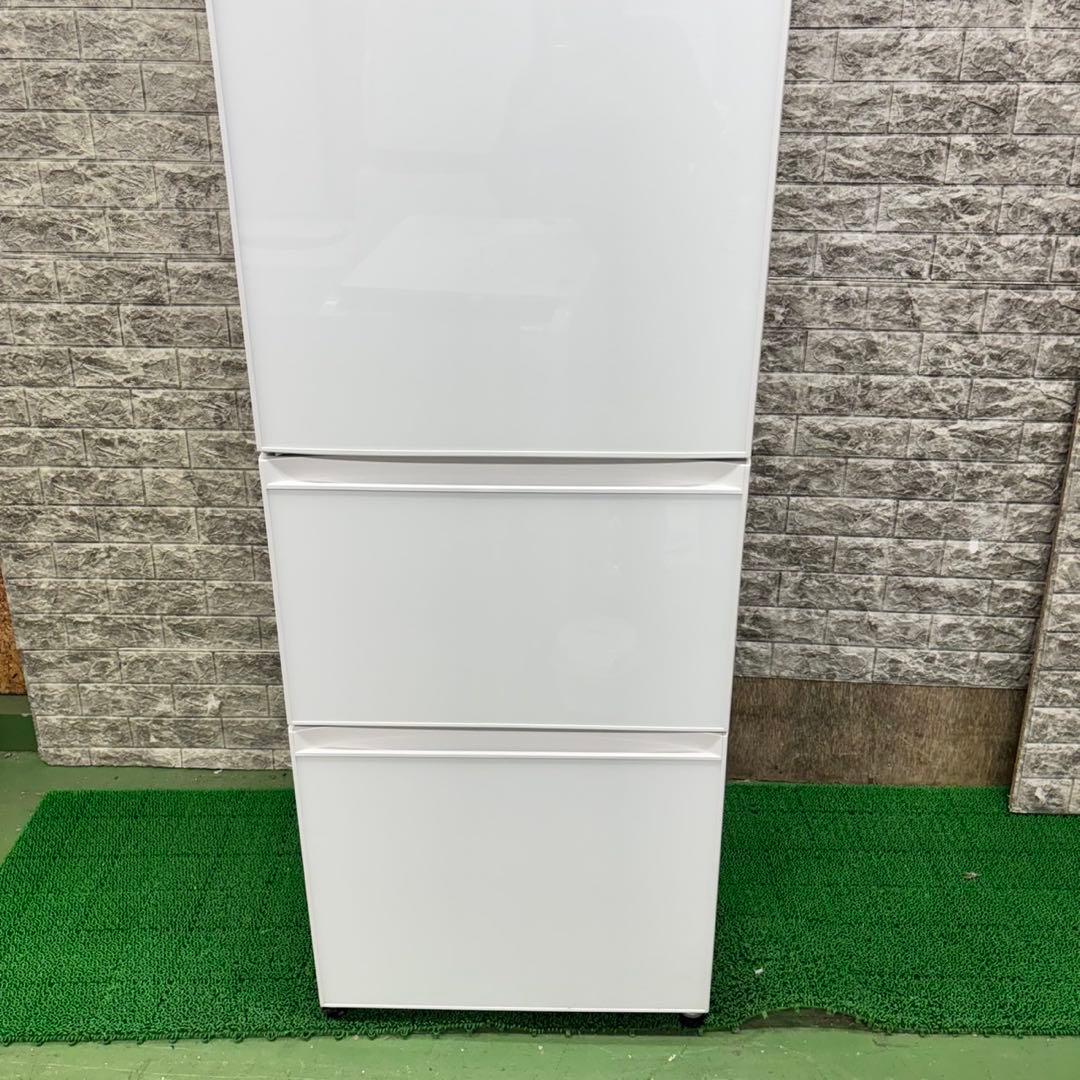 442 ガラスパネル　冷蔵庫　大型　左開き　300L強　自動製氷機　美品　保証込