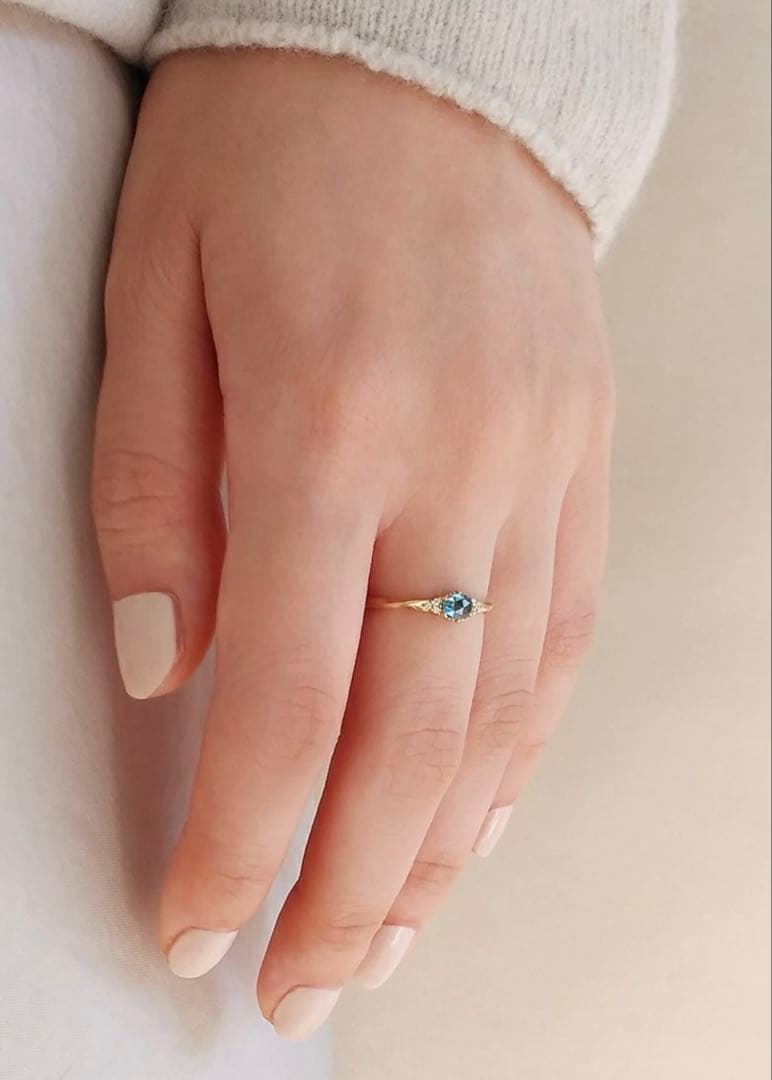 NOIR DE POUPEE K10 ロンドンブルートパーズ リング　#11