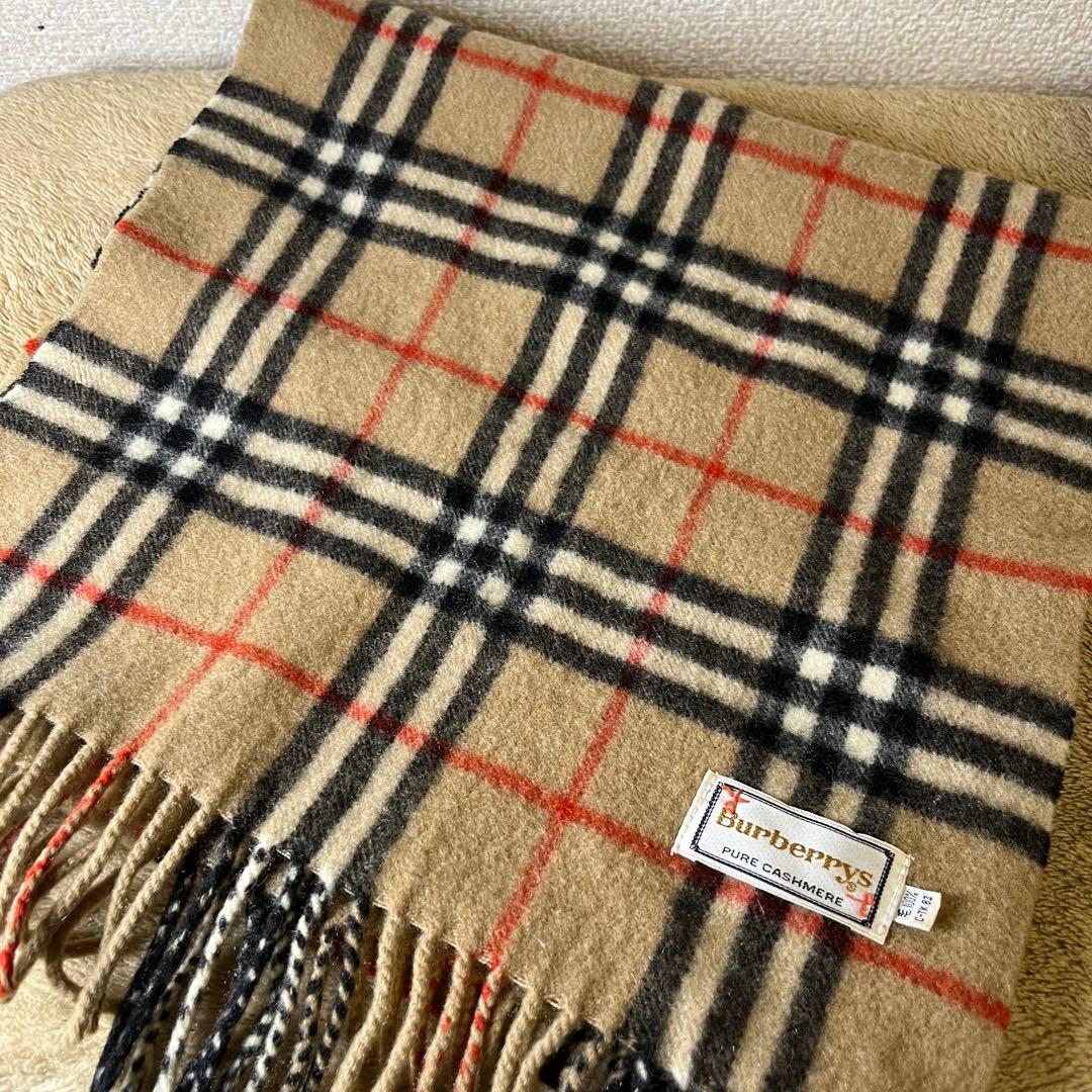 美品 バーバリー Burberry ノバチェック ピュアカシミヤ マフラー