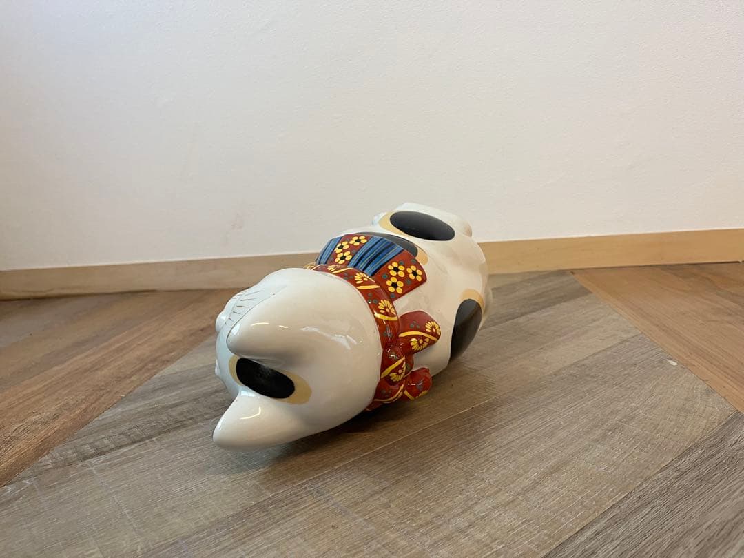 置物 招き猫 33センチ 共箱 商売繫盛 千客萬来 ご利益 縁起物 美