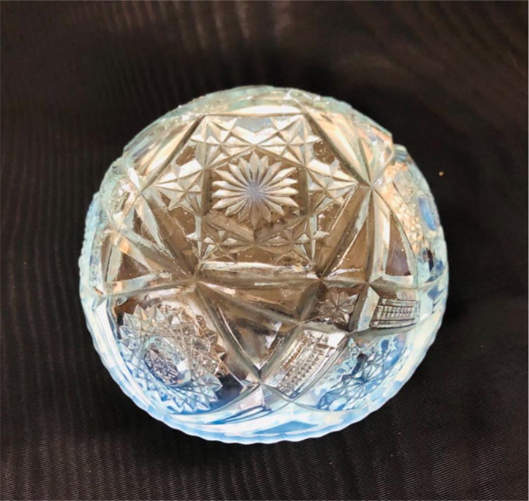 アンティーク カットガラスの器 六芒星