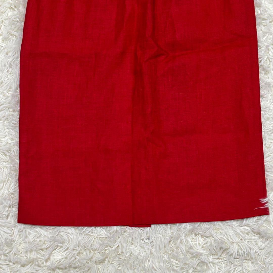 合馬公式アカウント1 　CHANEL スカート　赤　ミディ丈　スーツ地