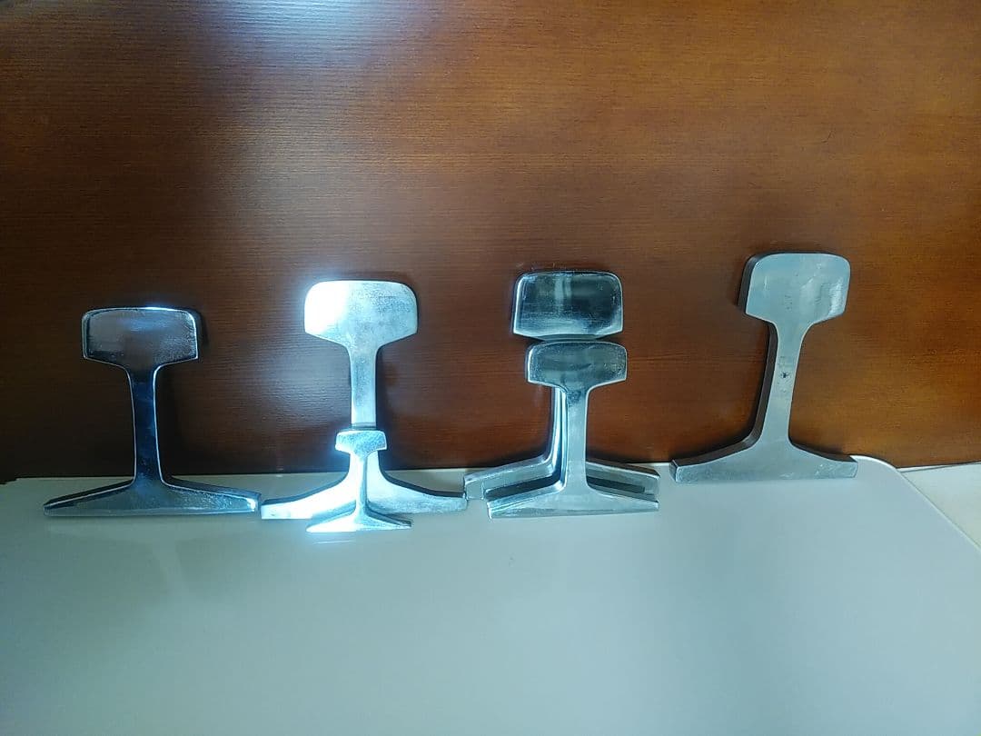 鉄道カットレールメッキ文鎮　6個セット