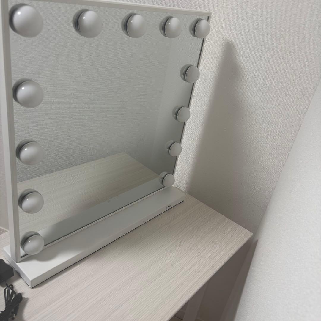 フランフラン　エルドラド　ハリウッドミラー　ホワイト　女優ミラー　卓上