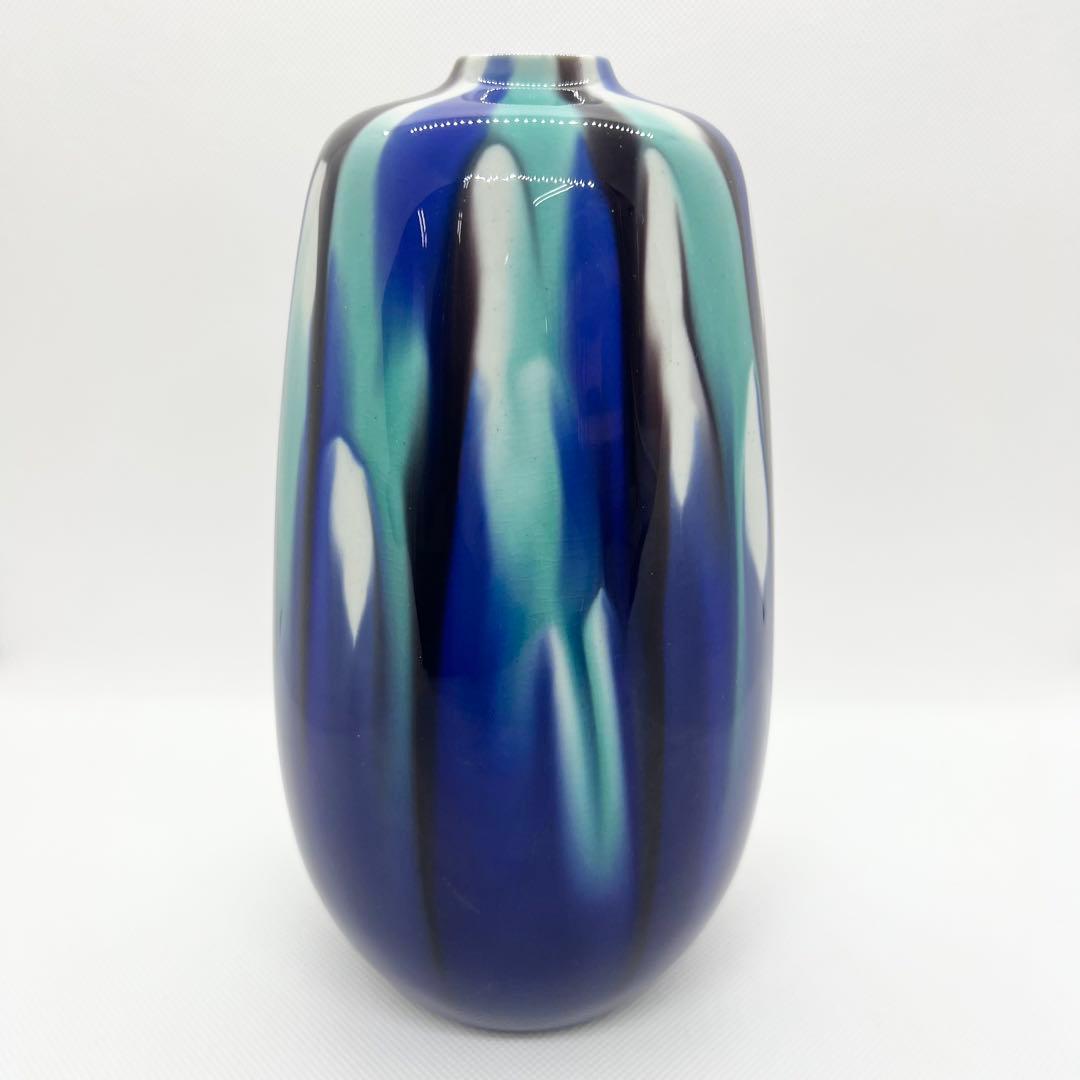 九谷焼 人間国宝 三代 徳田八十吉 耀彩 金銘 壺 花器 共箱 共布 陶歴付き