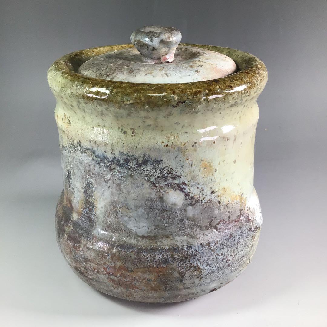 R68 水指 『萩焼』『中村龍和造』 共箱 茶道具