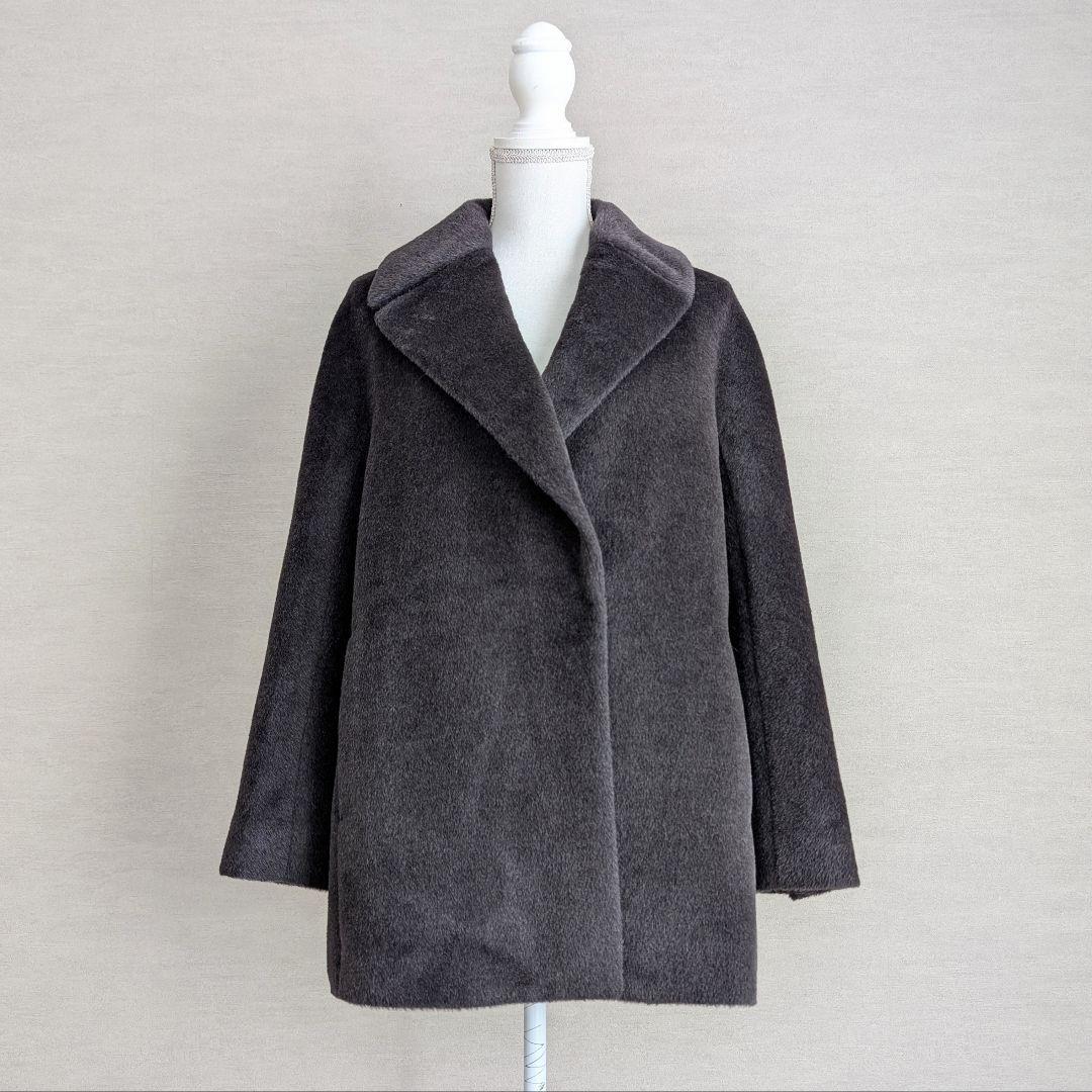 ANAYI アルパカシャギーコート アナイ チャコールグレー 日本製
