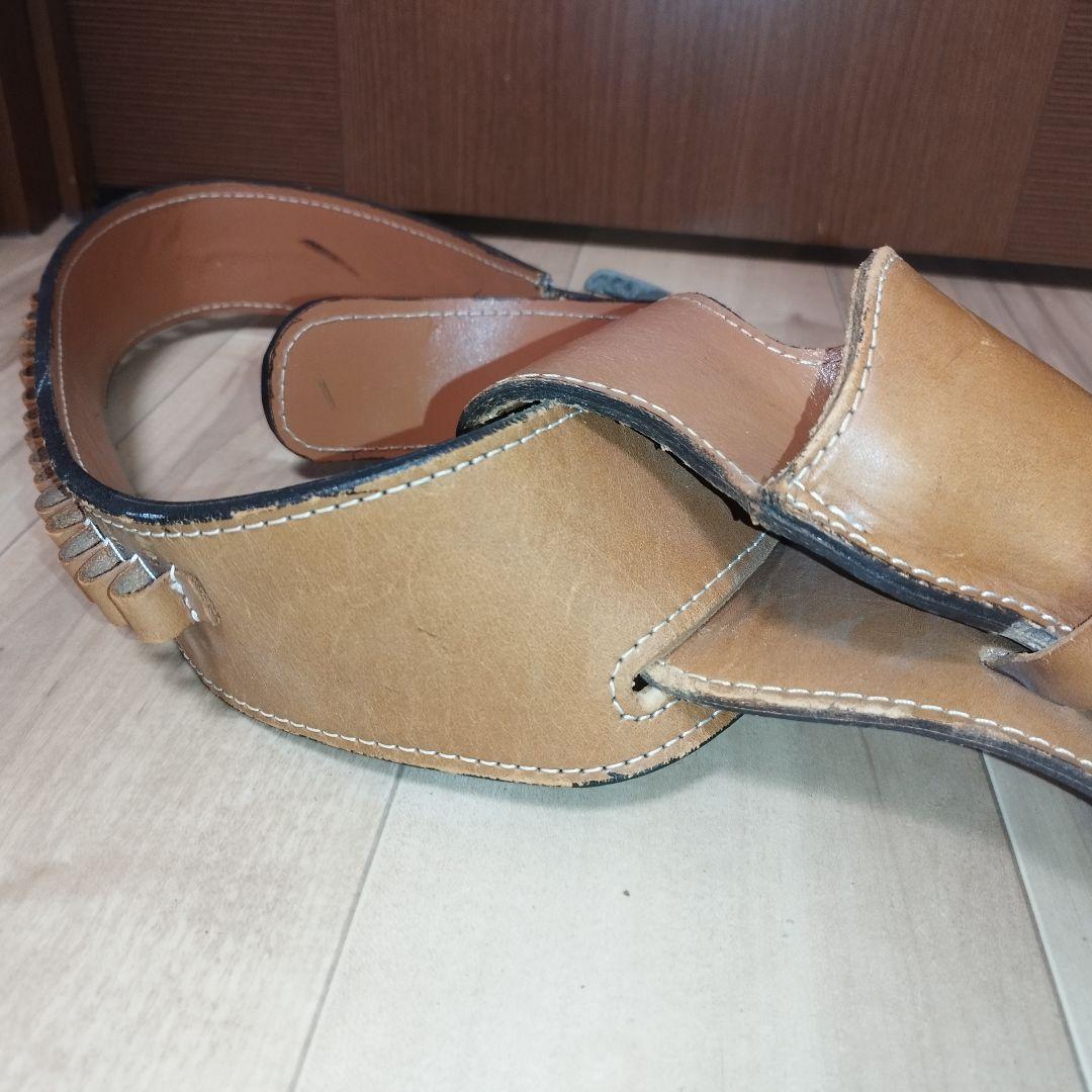 東京CMC ウエスタン ガンベルト ホルスター 飾り弾18個 本革 レザー