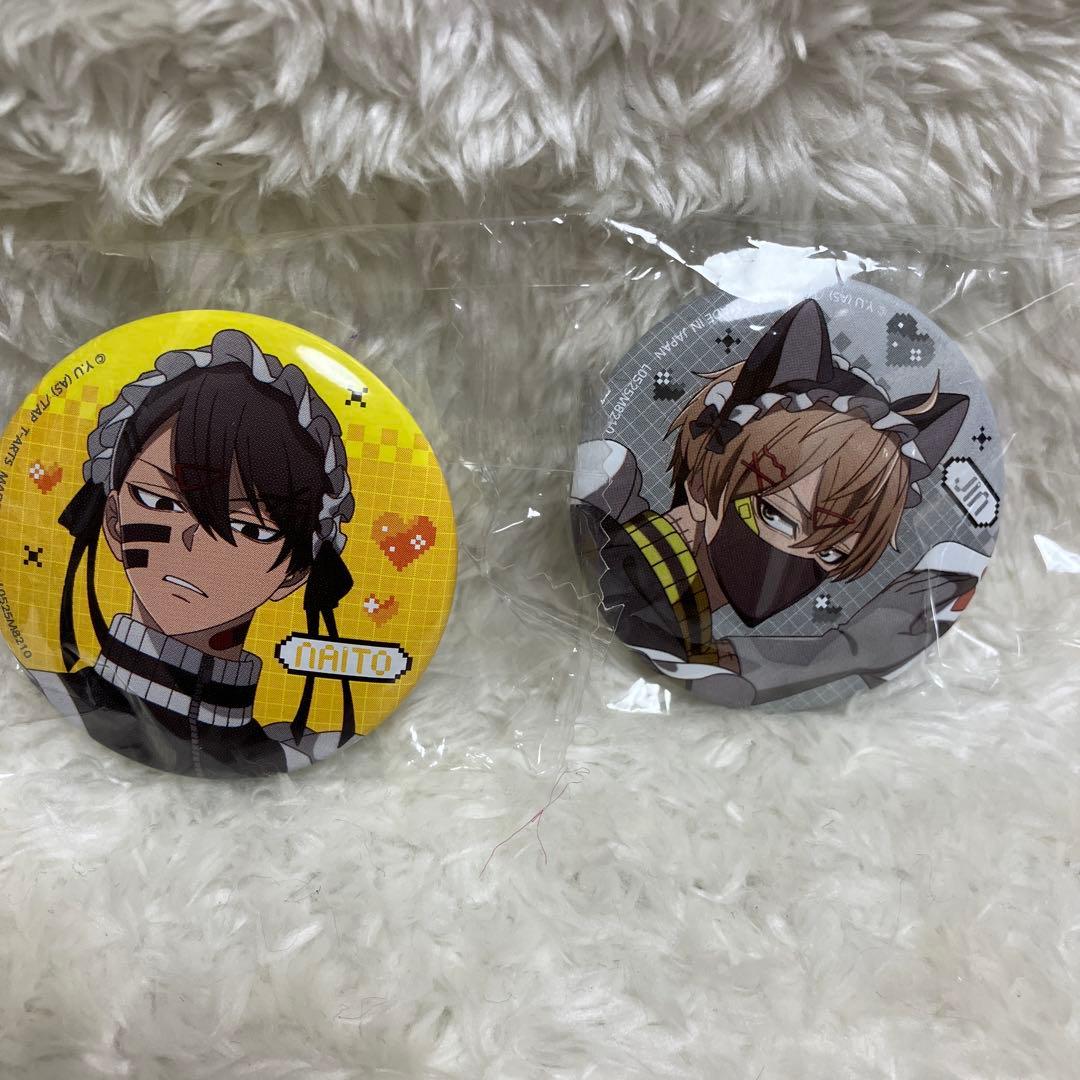 ガチャ 桃源暗鬼 ジャージメイド 缶バッジ 無陀野無人 皇后崎 セット