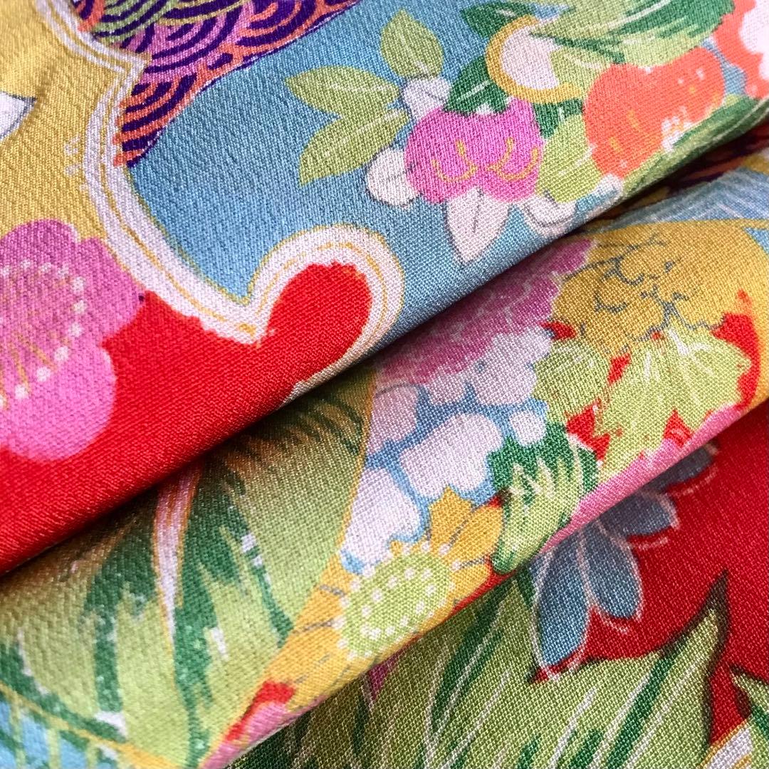 正絹 アンティーク着物 女の子 七五三 ◇雪輪 まり 橘 古典柄