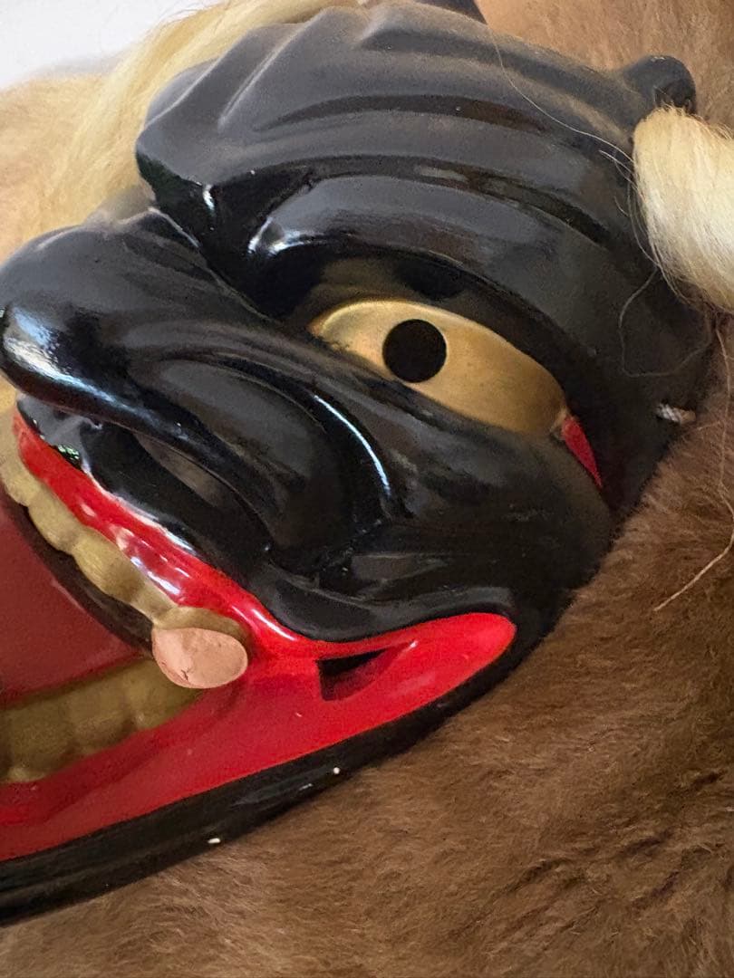 獣の顔 お面 鬼 能面 鬼面 ビンテージ 日本