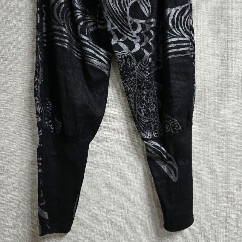 レア！SOUSOU ソウソウ 裁付えんゆう穿き 鯉 総柄 ブラック 和柄