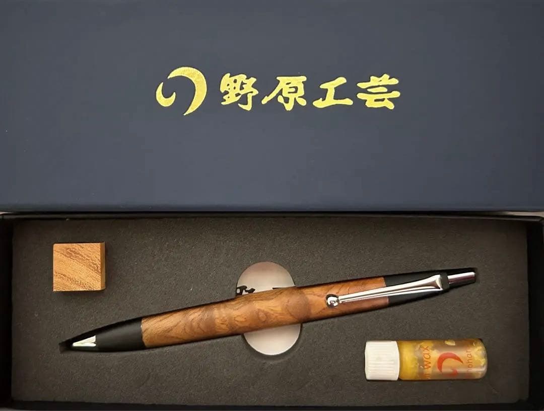 貴様専用 野原工芸 欅 上杢 ボールペン 保証書＋箱付き - メルカリ