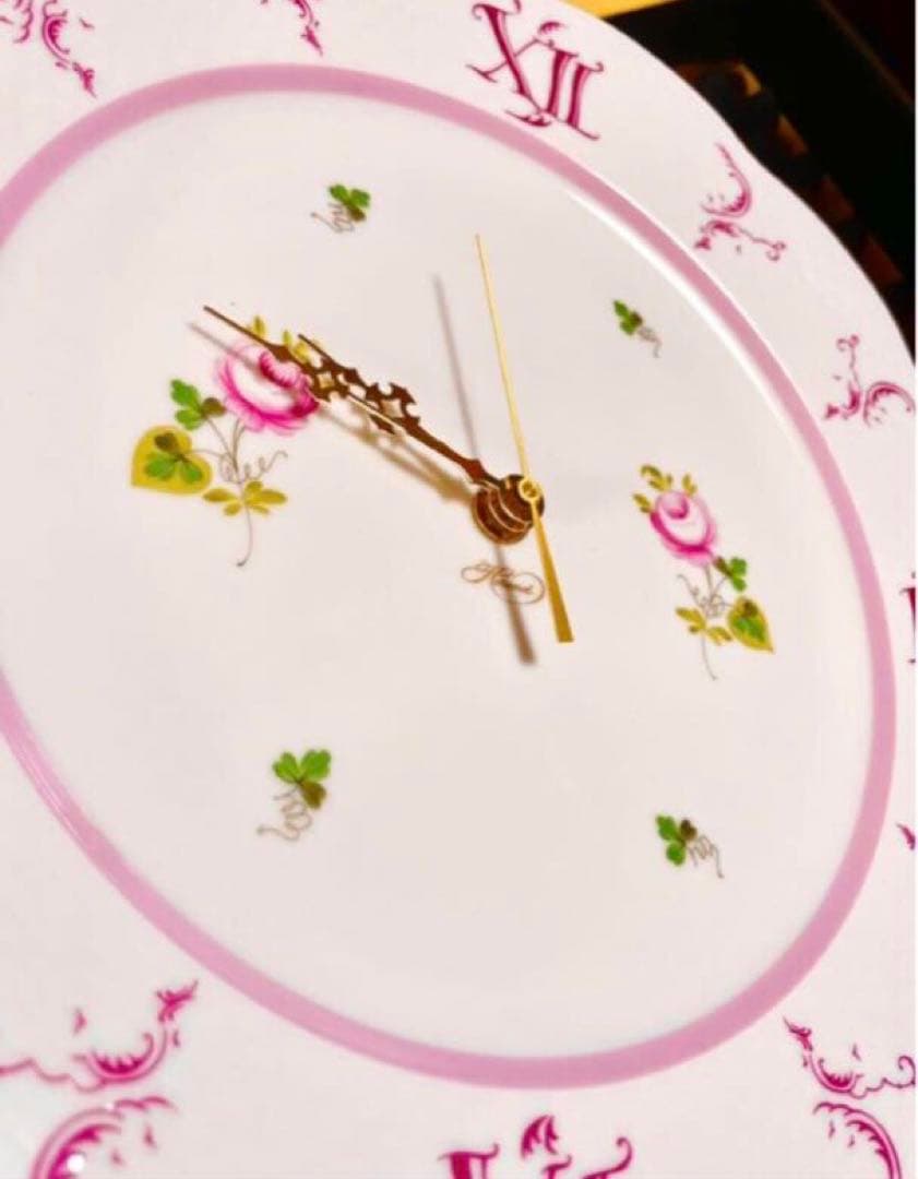 HERENDヘレンドウィーンの薔薇ピンクウォールクロック新品未使用