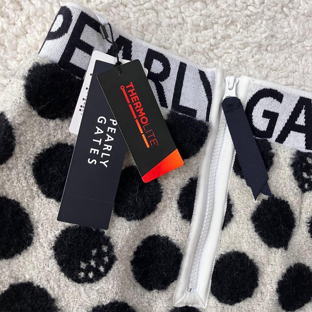 【新品】パーリーゲイツ　中綿リングチェックスカート BIGドット柄　0