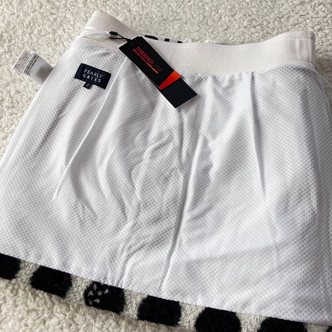 【新品】パーリーゲイツ　中綿リングチェックスカート BIGドット柄　0