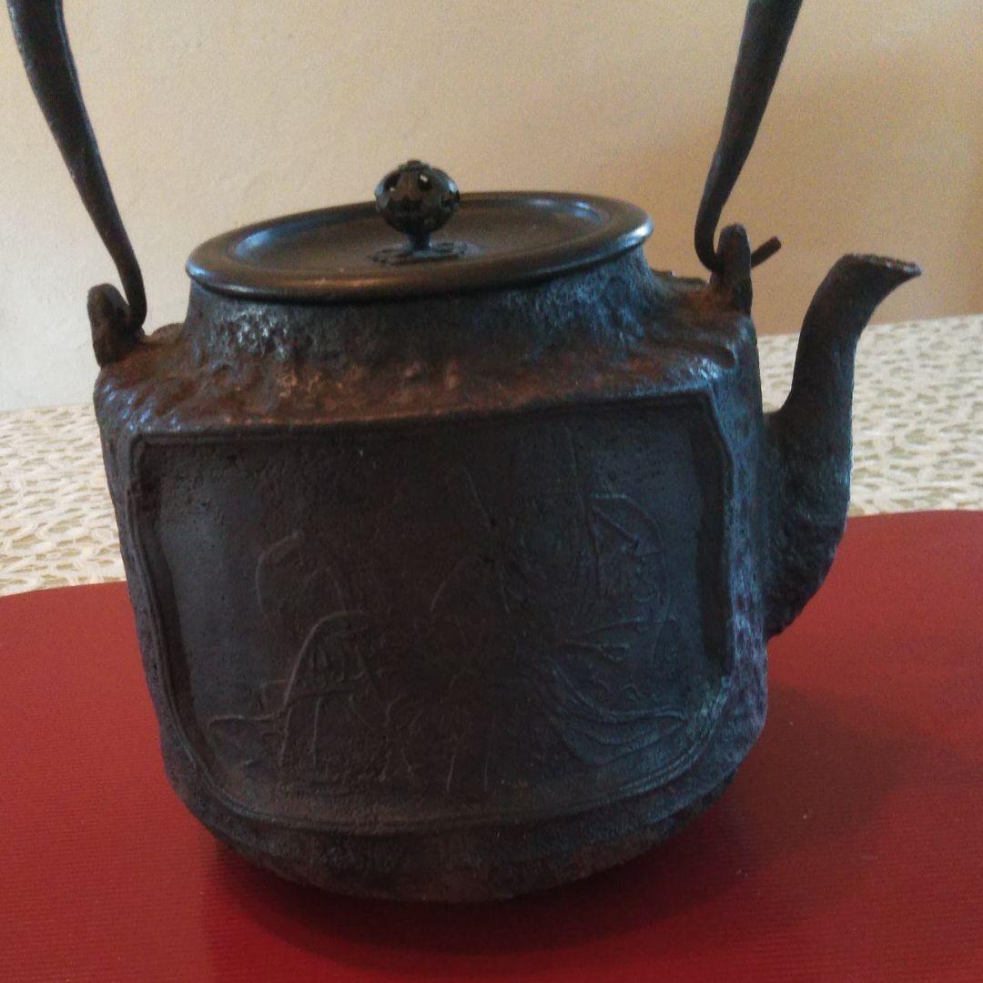 オンライン 【龍文堂】骨董品 鉄瓶 アンティーク 急須 レトロ 鉄器