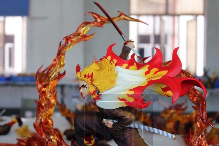 人気 鬼滅の刃 フィギュア 殿堂スタジオ 炎柱 劇場版 煉獄杏寿郎 海外