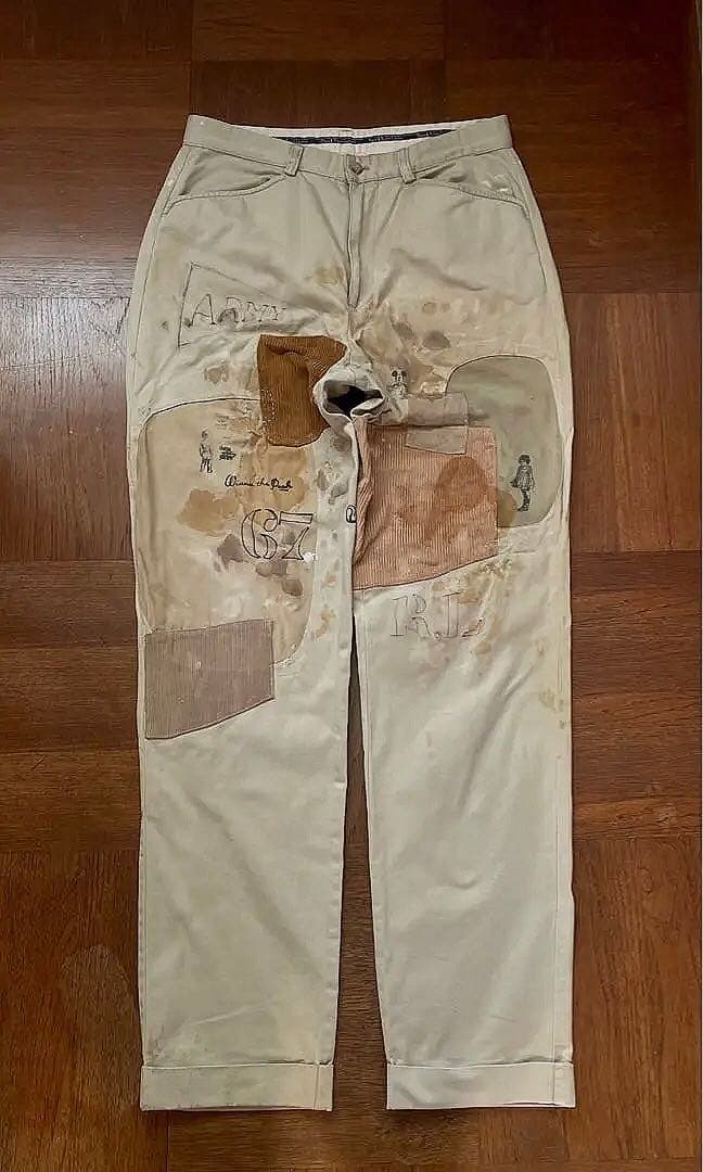 Ralph Lauren ダブルニー チノパン ペイント リメイク 古着