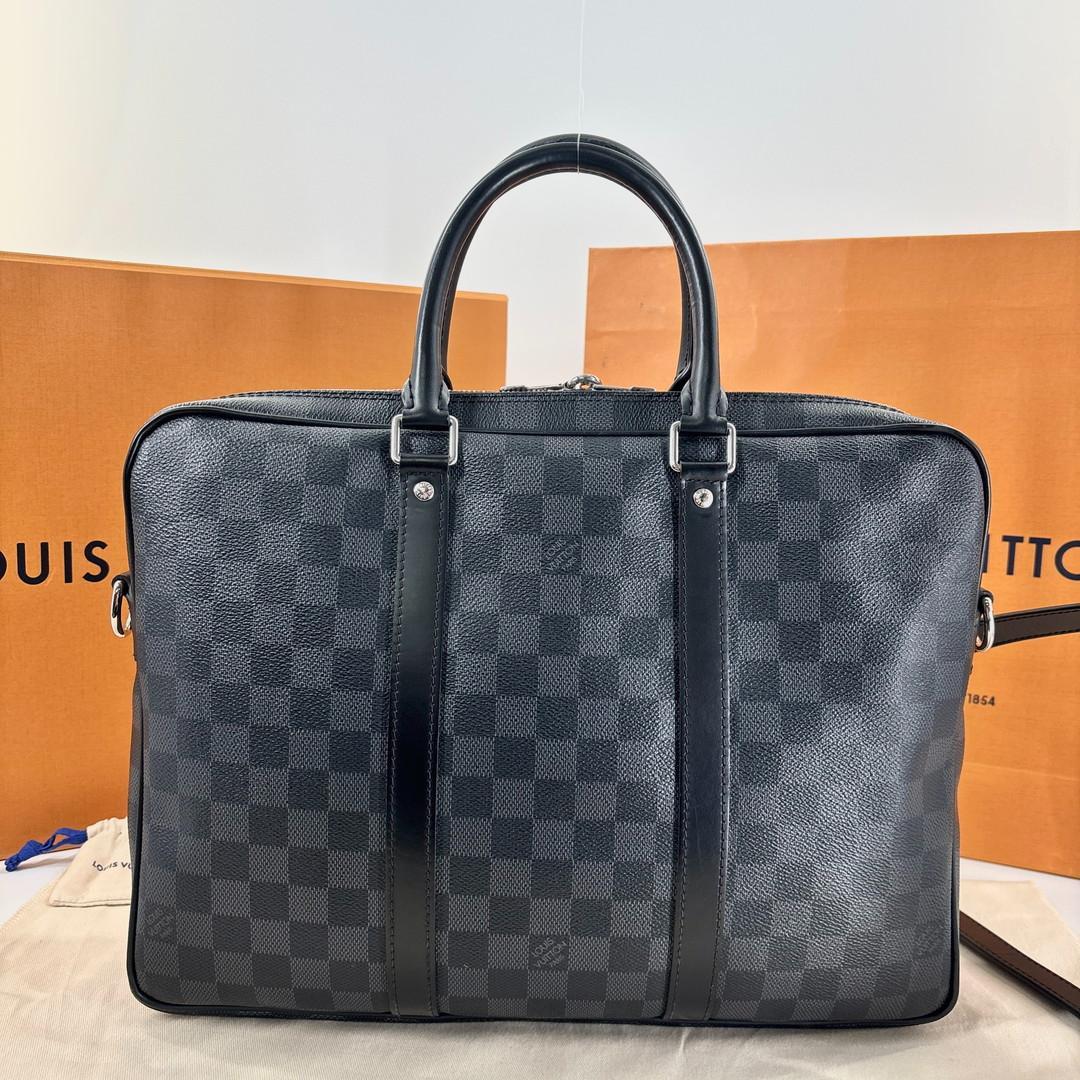 新品同様/IC 現行 ルイヴィトン ダミエグラフィット ビジネスバッグ ブラック