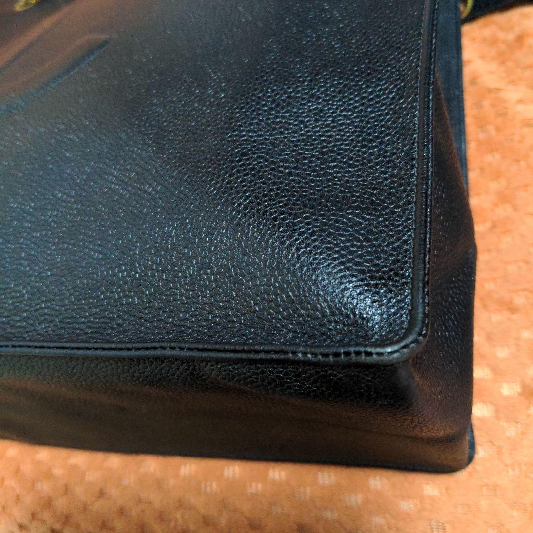 CHANEL ブラック レザー ショルダーバッグヴィンテージ