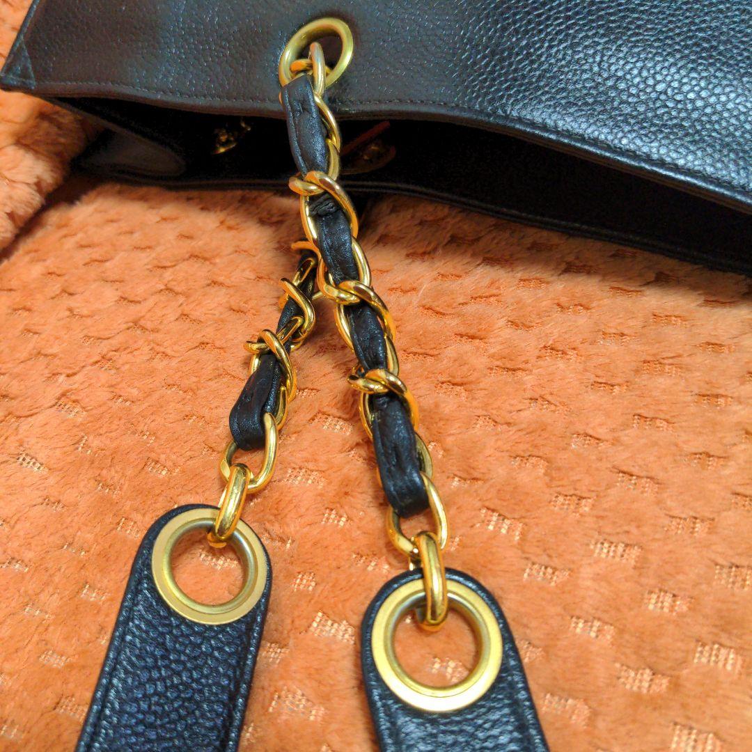 CHANEL ブラック レザー ショルダーバッグヴィンテージ