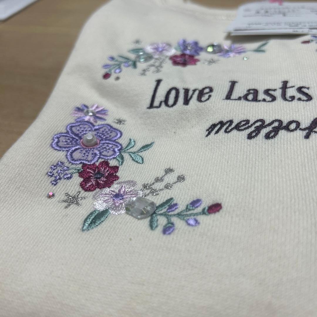 【新品タグ付き】mezzo piano juniorお花刺繍トレーナー160cm