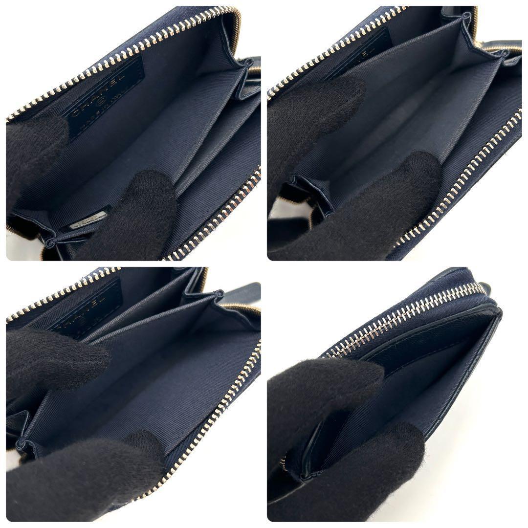 【極美品】シャネル マトラッセ キャビアスキン ケース クラシックジップ