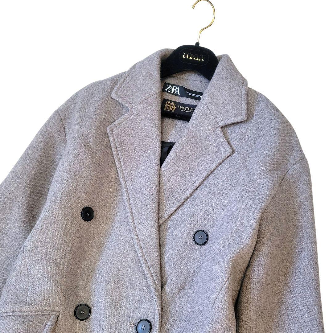 極美品】ザラ MANTECO ダブルチェスターコート Aラインロング丈 グレー