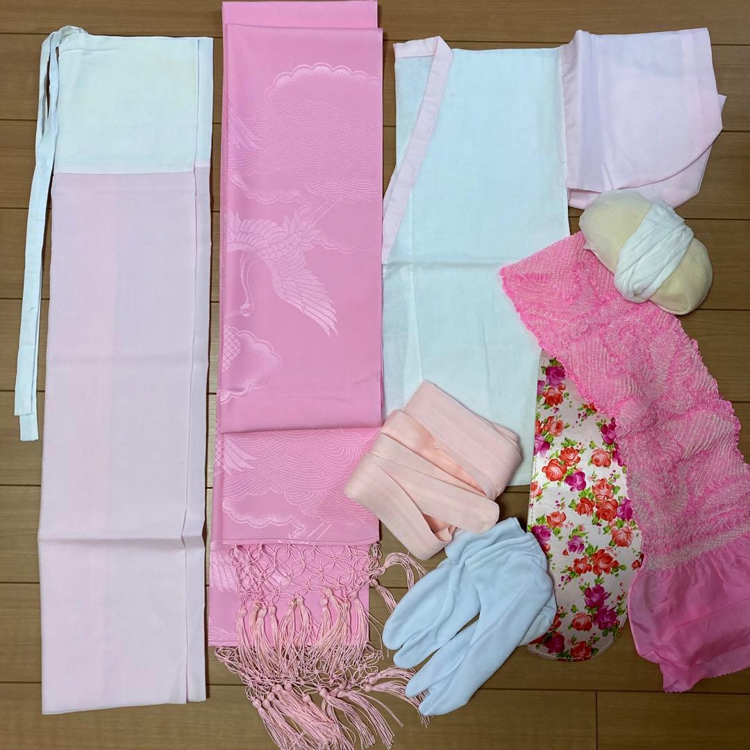 七五三着物赤正絹7歳一式