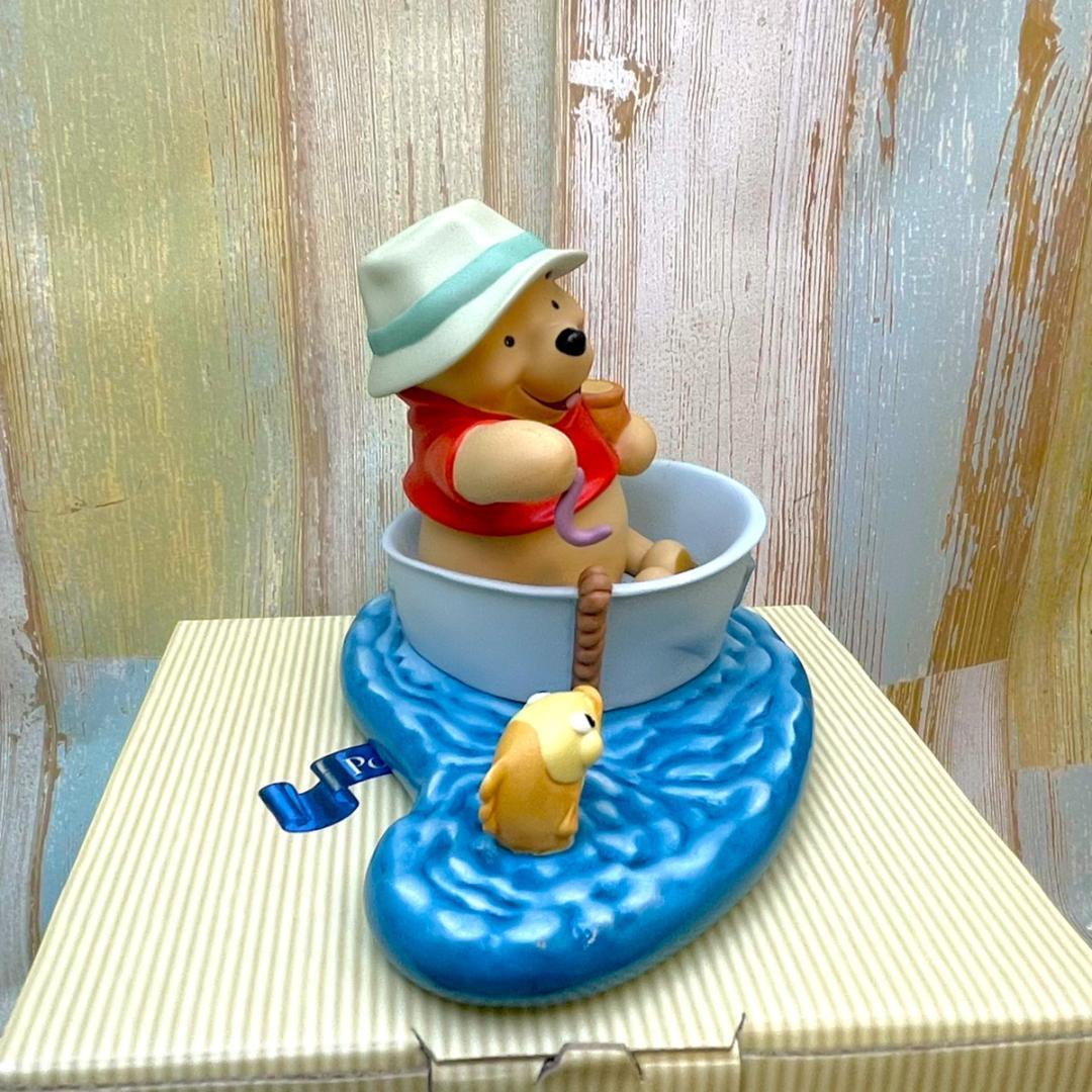 くまのプーさん 魚とボート 船 釣り Pooh＆Friend 陶器制 フィギュア