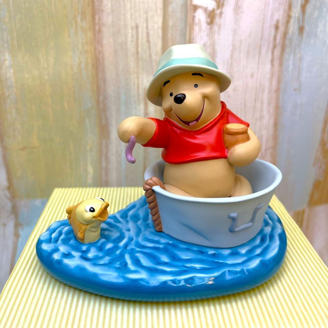 くまのプーさん 魚とボート 船 釣り Pooh＆Friend 陶器制 フィギュア