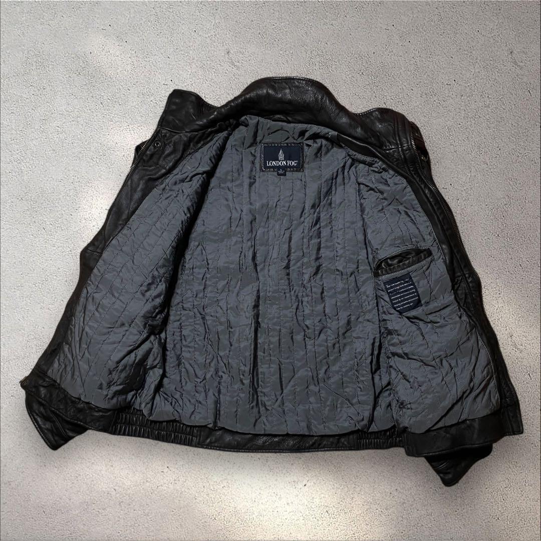 マベレザーA2ブラックスウィングトップスタンドカラー短丈本革ハイネックブル