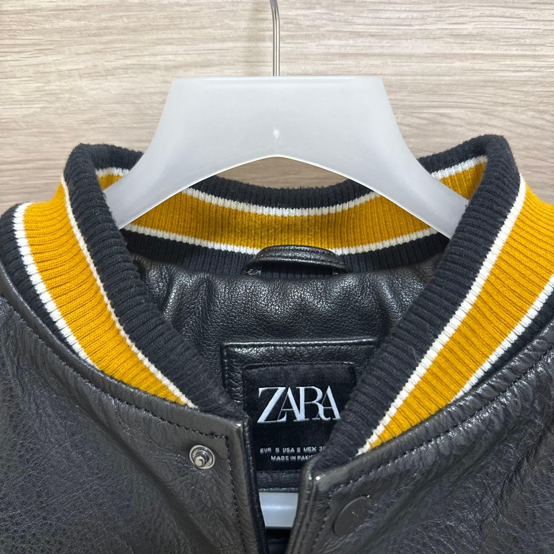 ZARA レザーボンバージャケット スタジャン