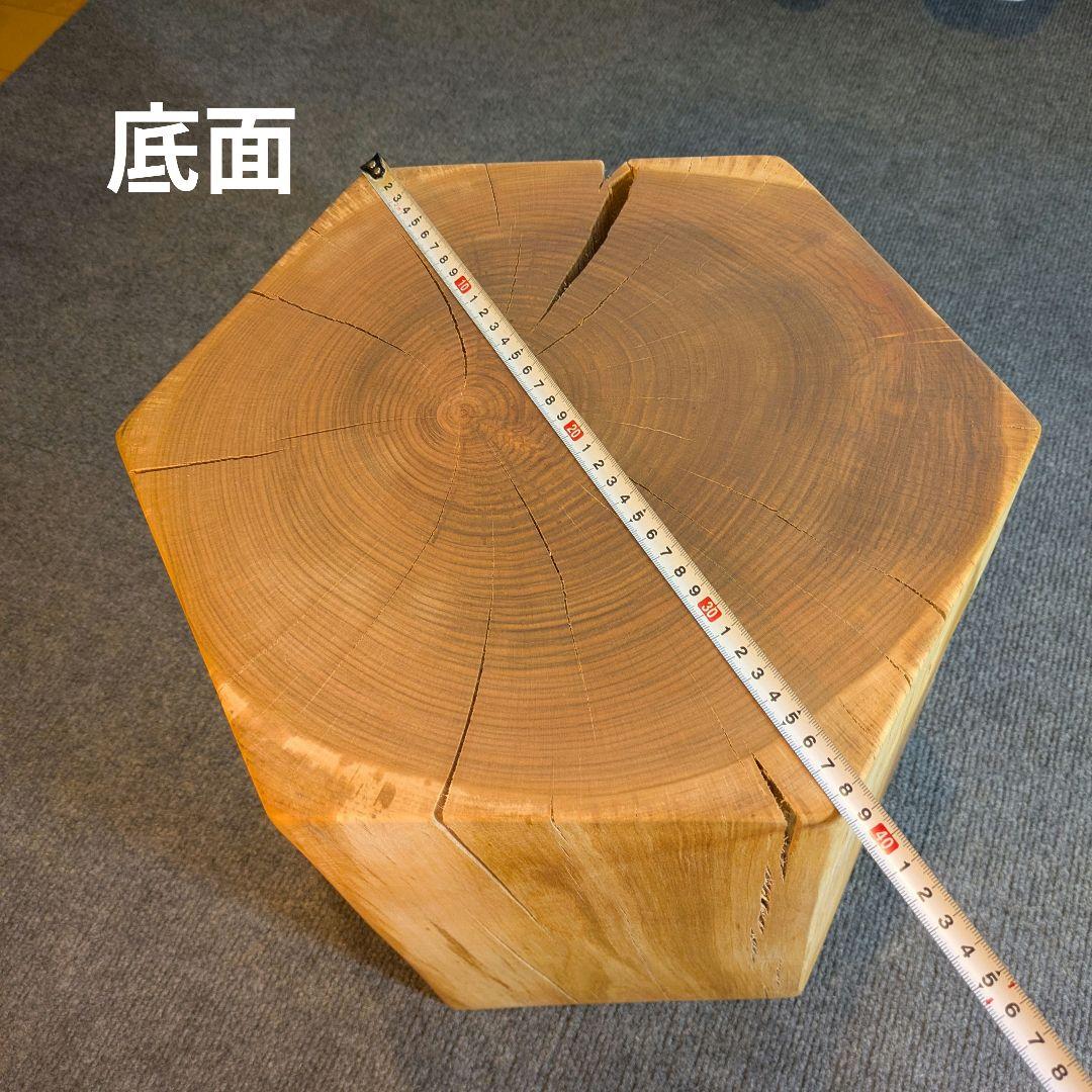 ピーナッツ様確認用　山桜　六角形　 天然木　椅子　スツール　高さ約35㎝